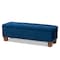 Baxton Studio Hannah Navy Blue Velvet Upholstered Tufted Storage Ottoman Bench 160-9932 - alternate 1